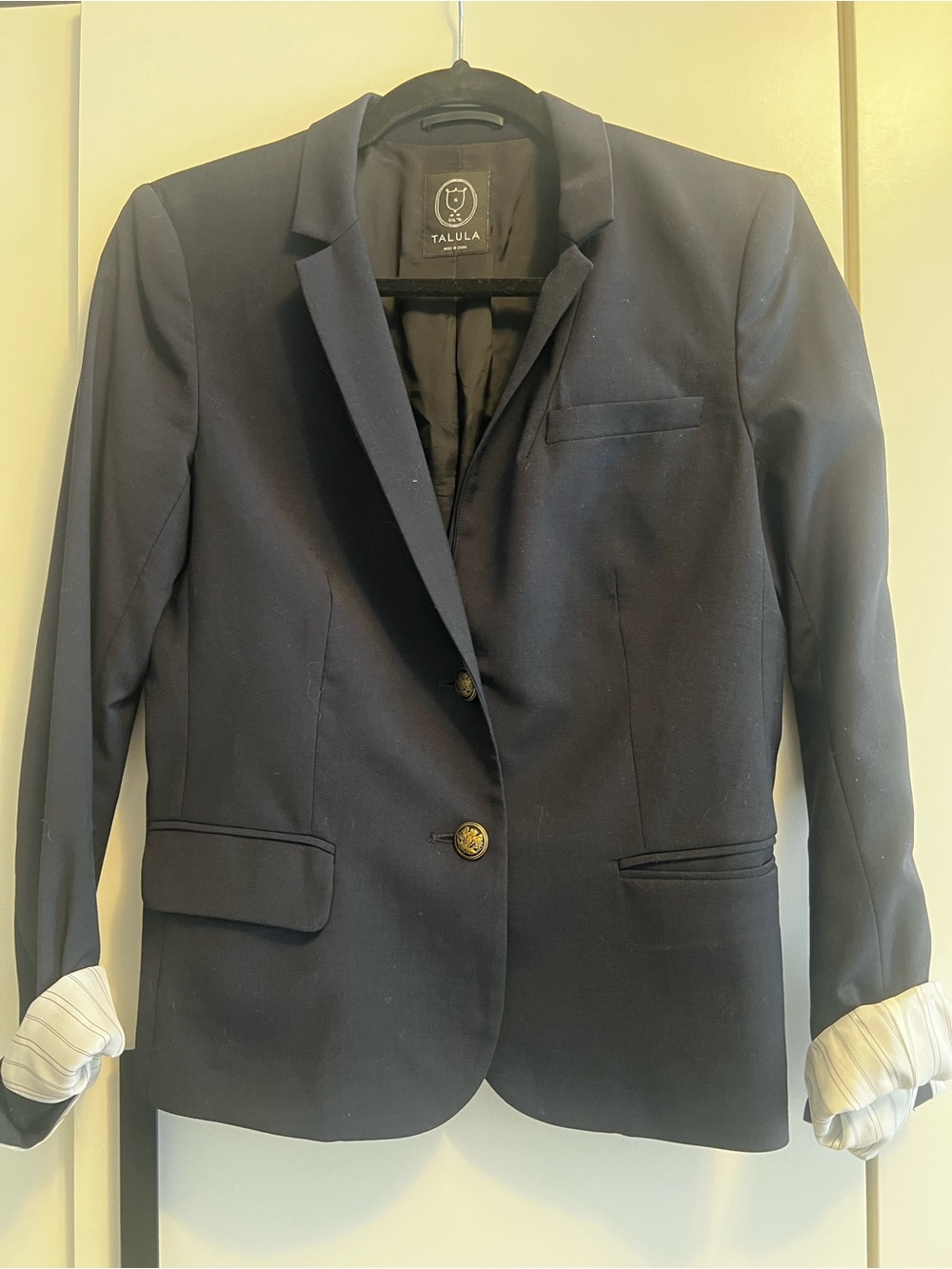 Talula Navy Tailored Two-Button Blazer